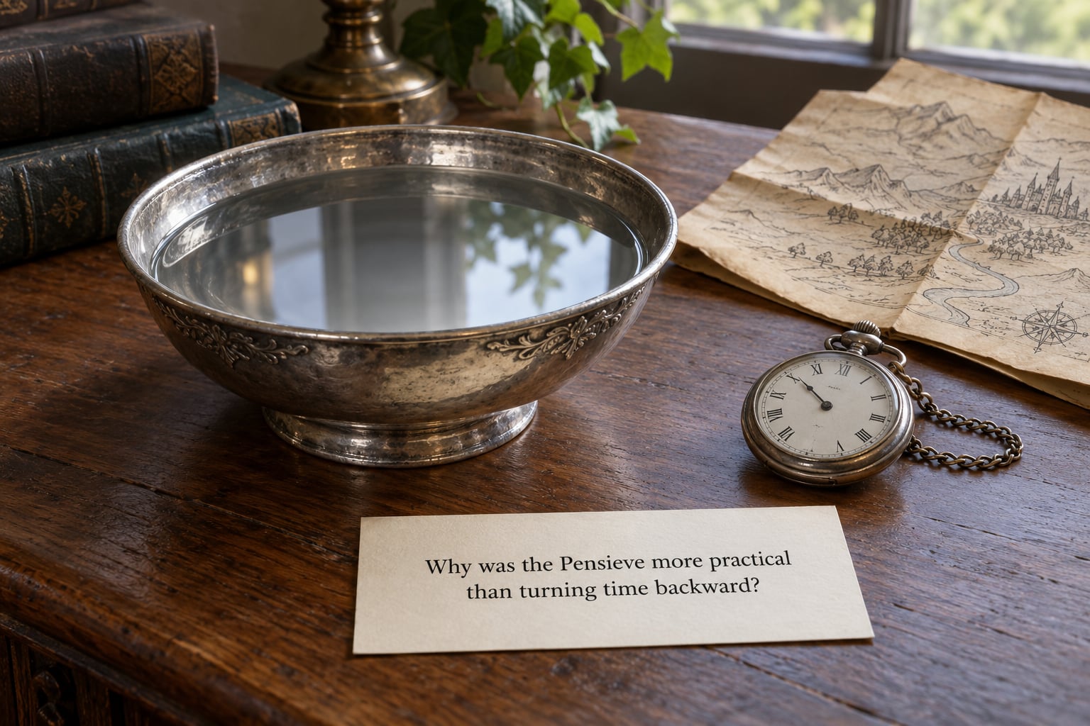 Why was the Pensieve more practical than turning time backward?